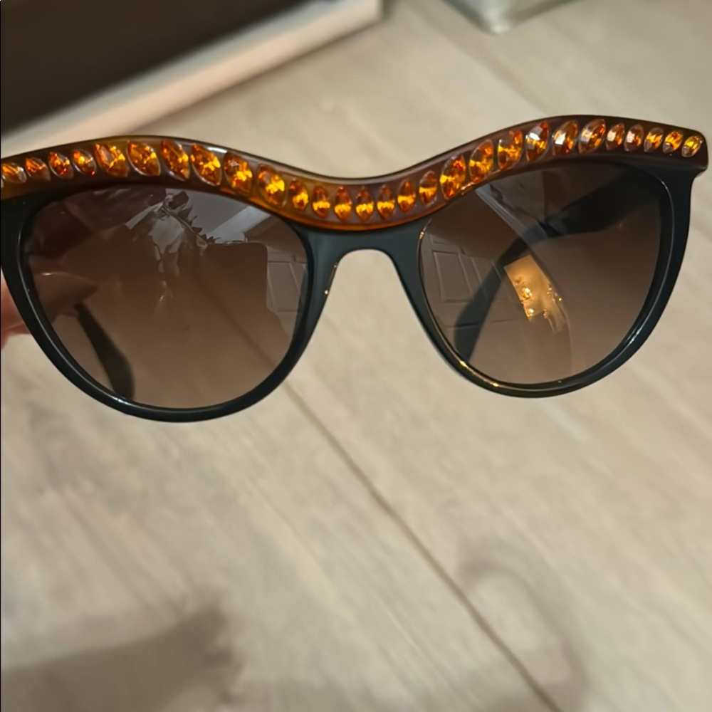 Prada black sunglasses with jewels